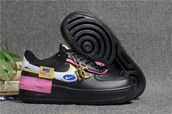 Women's Air Force 1 Low Top Black/Pink Shoes 047 Women's Air Force 1 Low Top Black/Pink Shoes 047